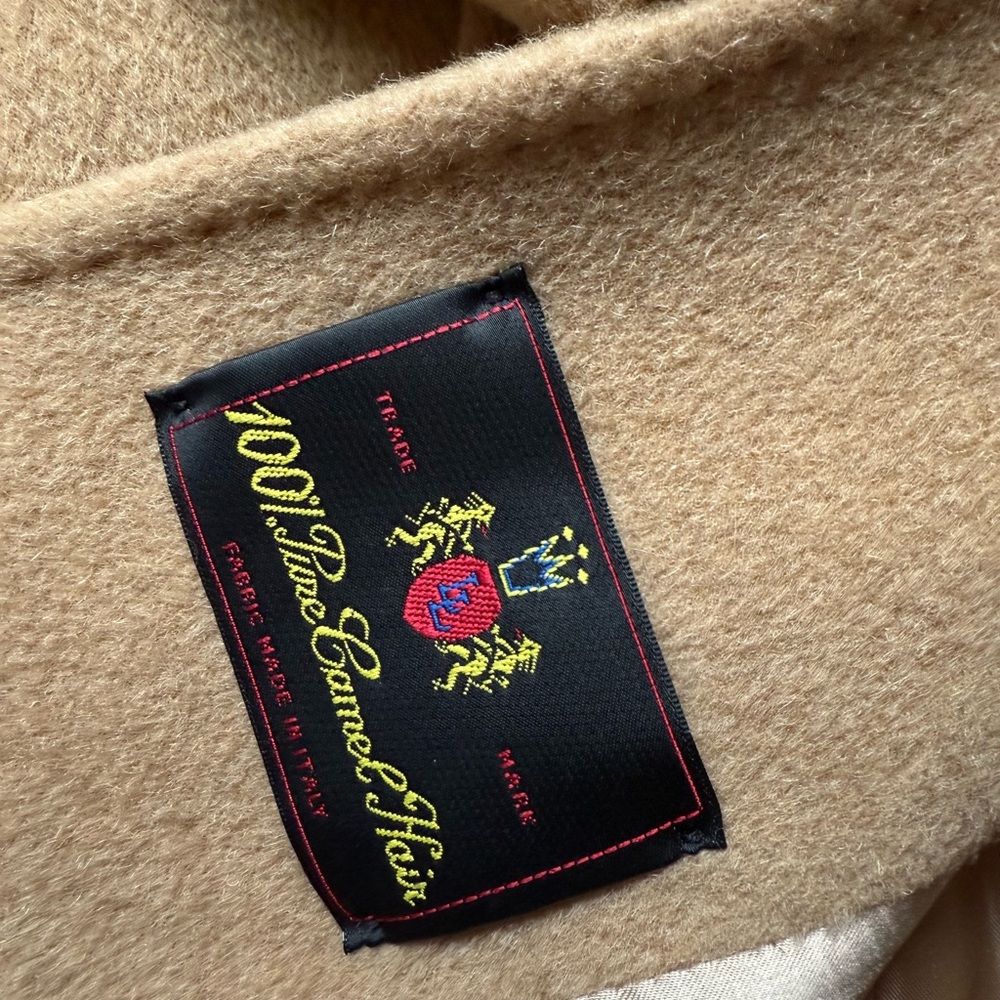 Larry Levine Tan Camel Hair Trench Coat - Picture 2 of 3